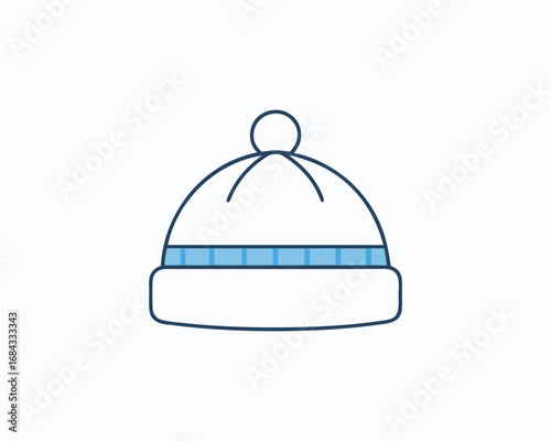 Beanie Winter Hat Flat Vector Icon
