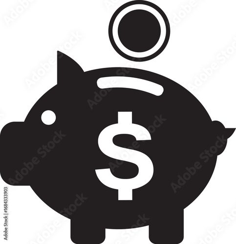piggy bank saving money vector flat icon for financial apps and websites