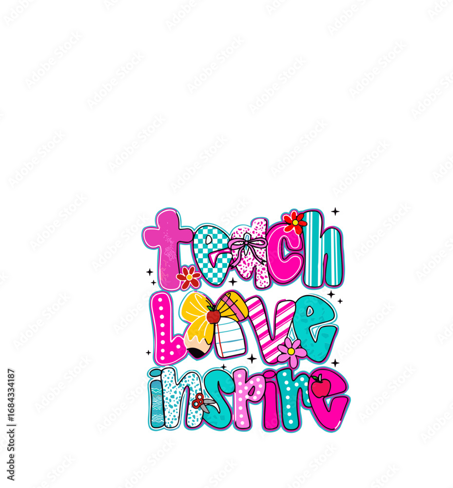 Obraz premium TEACH LOVE SVG