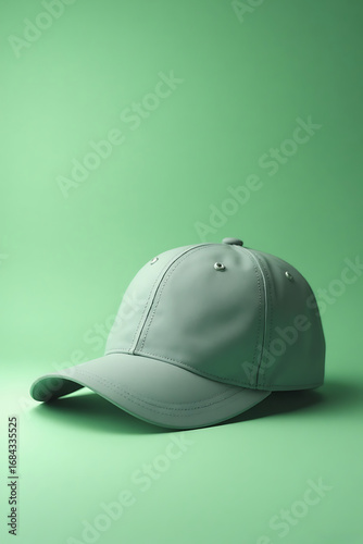 Light Green Baseball Cap on Gradient Green Background