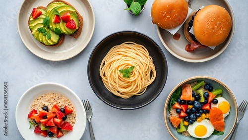 Wallpaper Mural A delicious assortment of healthy breakfast and lunch foods Torontodigital.ca