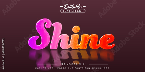 Shine and shadow editable text effect.