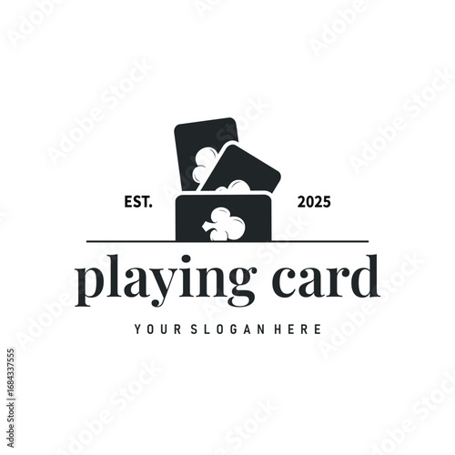 poker logo design a simple minimalist card game gambler game with card symbols as the design illustration template symbol