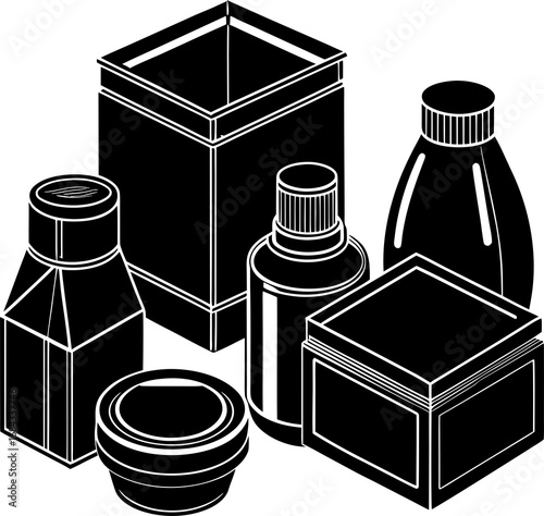 black and white milk bottles