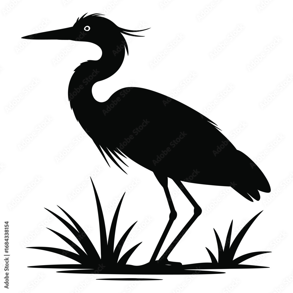 Obraz premium heron on a black background