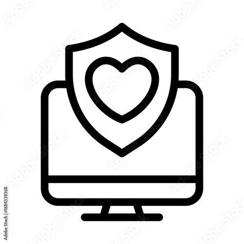 Health Coverage Line Icon of Travel Insurance in Apps Icon Set