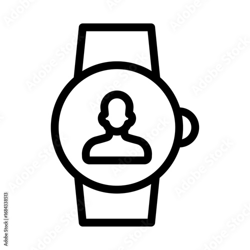 Smartwatch Reminder Line Icon of Posture Correction Reminders Icon Set