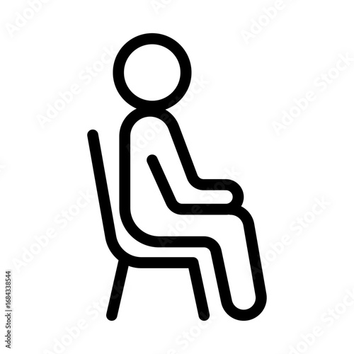 Sitting Posture Line Icon of Posture Correction Reminders Icon Set