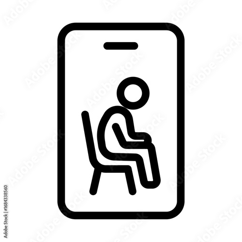 Mobile Reminder Line Icon of Posture Correction Reminders Icon Set