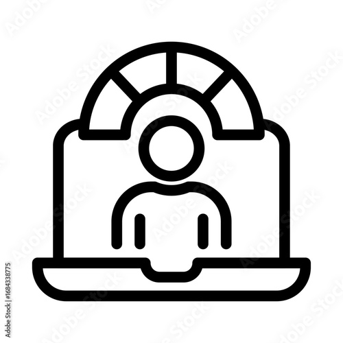 User Dashboard Line Icon of Digital Wellness Score Icon Set