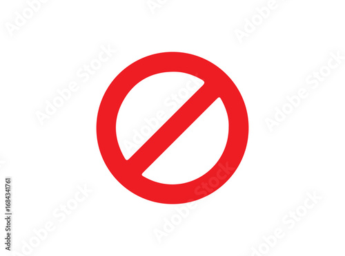 Vector stop icon, prohibited passage, no entry sign on white background, red stop logo, prohibition sign, vector artwork.