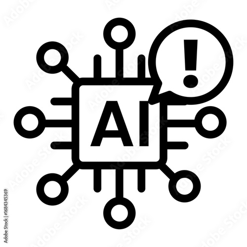AI System Disclosure Line Icon of AI Content Disclosure Icon Set