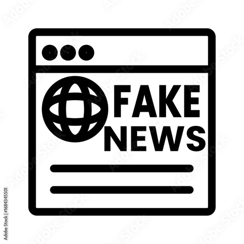 Fake News Article Line Icon of Misinformation & fact-checking Icon Set