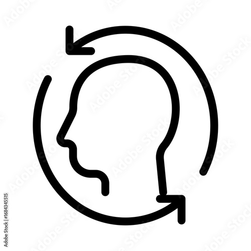 Critical Thinking Line Icon of Misinformation & fact-checking Icon Set