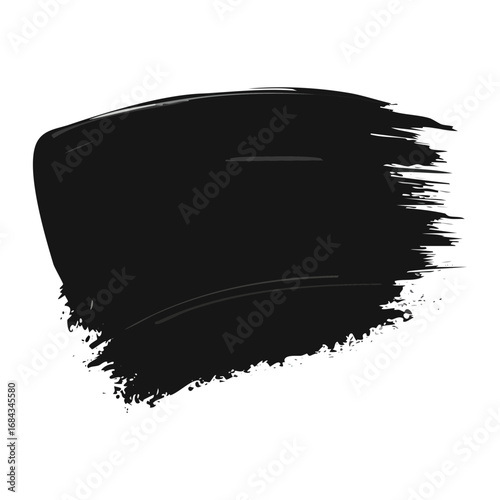 Bold black brush stroke, a versatile element for modern graphic design.