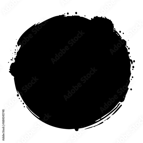 A large, perfectly solid black circle, a foundational element for minimalist design.