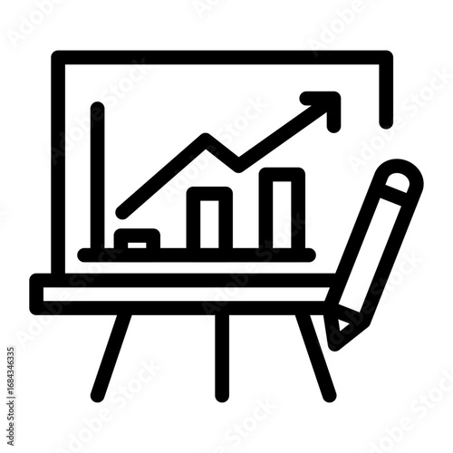 Data Presentation Line Icon of Collaborative Whiteboards Icon Set