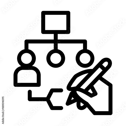 Organization Chart Line Icon of Collaborative Whiteboards Icon Set