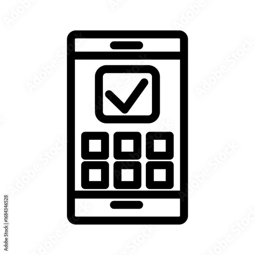 Daily Check-In Line Icon of Digital Habit Journal & Mood Diary Icon Set