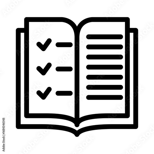 Habit Tracker Log Line Icon of Digital Habit Journal & Mood Diary Icon Set