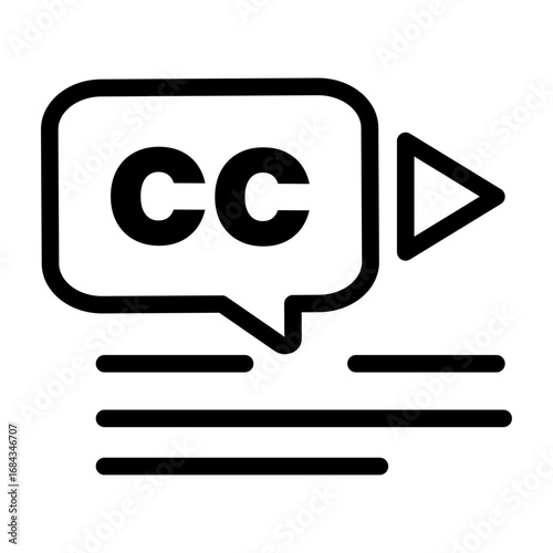 Live Captions Line Icon of Live Captioning & Subtitles Generator Icon Set