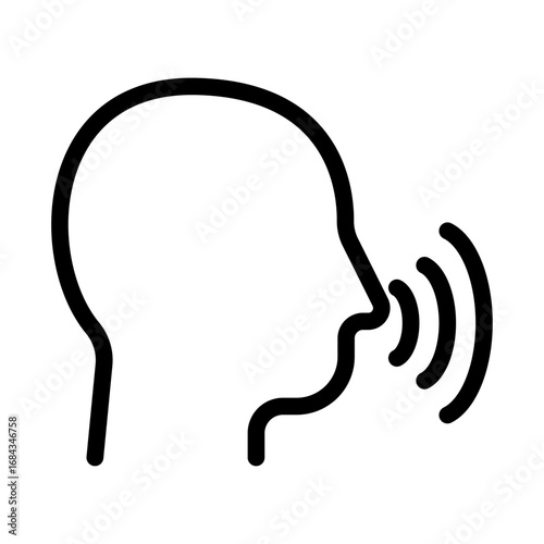 Speech to Text Line Icon of Live Captioning & Subtitles Generator Icon Set