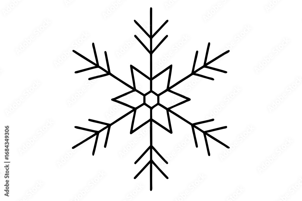 Fototapeta premium Snowflake silhouette vector illustration