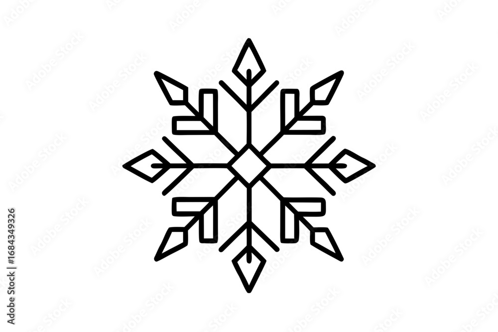 Obraz premium Snowflake silhouette vector illustration