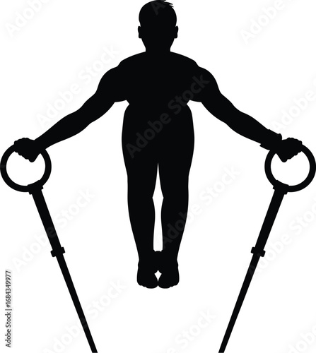 Gymnast holding rings gymnastics athlete