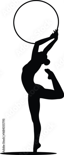 Rhythmic gymnast with hoop rhythmic gymnastics athlete