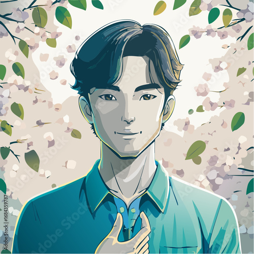 The Gentle Gaze. An ultra-realistic, close-up portrait of a handsome young Korean man looking at his partner (off-camera) with a gentle, adoring smile.
