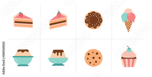 Various sweet treats illustration