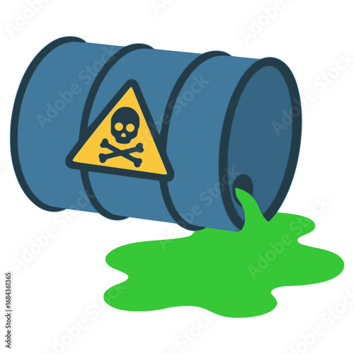 spilled chemical toxic flat color vector illustration template design