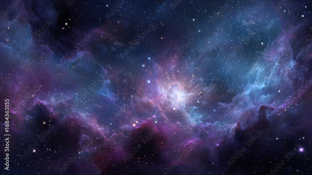 Obraz premium Stunning Cosmic Nebula with Vivid Colors and Sparkling Stars Set Against a Dark Universe Background Ideal for Astronomy and Science Themes