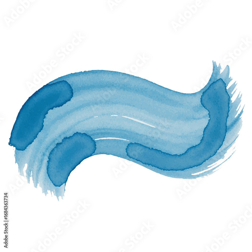 Abstract blue watercolor brush stroke