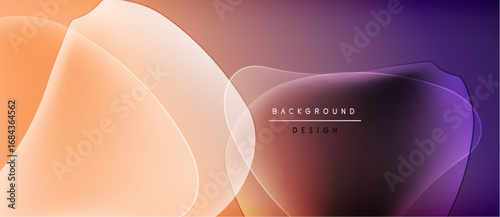 Abstract fluid shapes blend, creating vibrant orange, purple gradients. Modern design element for backgrounds, presentations.