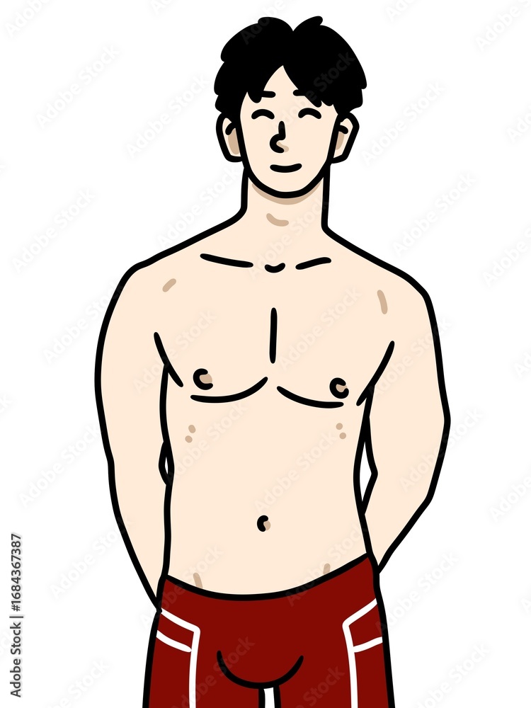 Fototapeta premium cartoon cute boy on white background