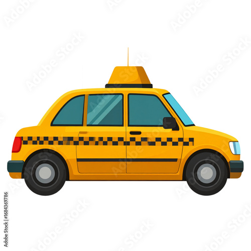 Yellow Taxi Car Vector Illustration