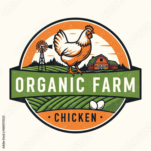 vector illustration of a chicken and vegetables