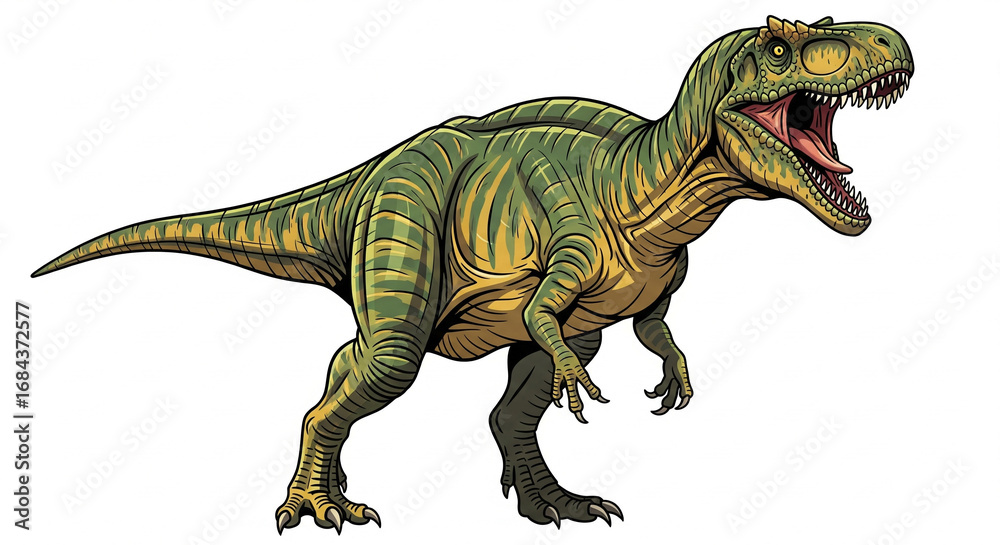 Fototapeta premium Mighty Tyrannosaurus Rex Dinosaur Roaring on Isolated transparent background