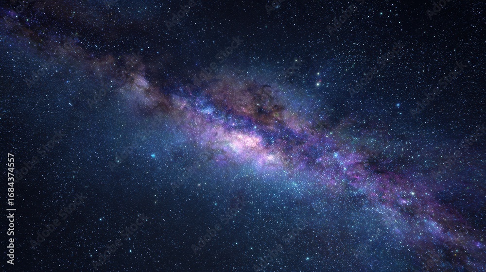 Fototapeta premium Stunning Galaxy View with Vibrant Colors, Stars, and Cosmic Dust in Deep Space Displaying the Wonders of the Universe Captured in High Resolution