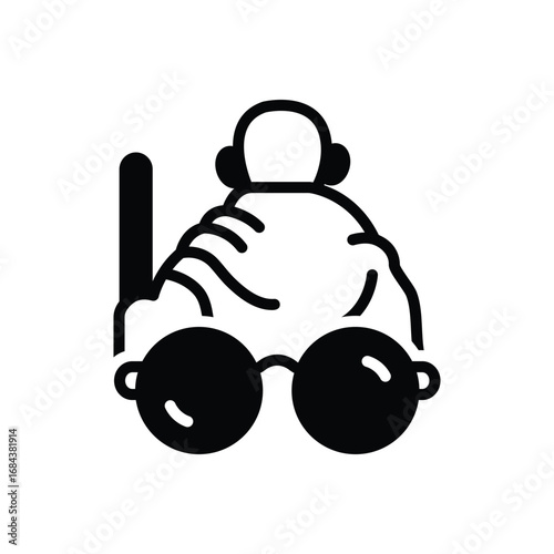Black solid icon for gandhi Jayanti