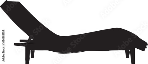 Modern Lounge Chair Silhouette for Relaxation and Summer Vacation Illustration Background Design Concept Minimalist Black Shape Isolated