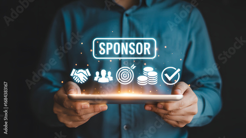 Find sponsors easily with modern digital tablet for business growth