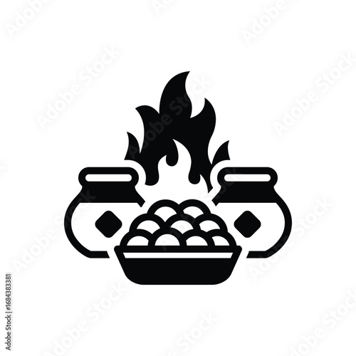 Black solid icon for bhogi