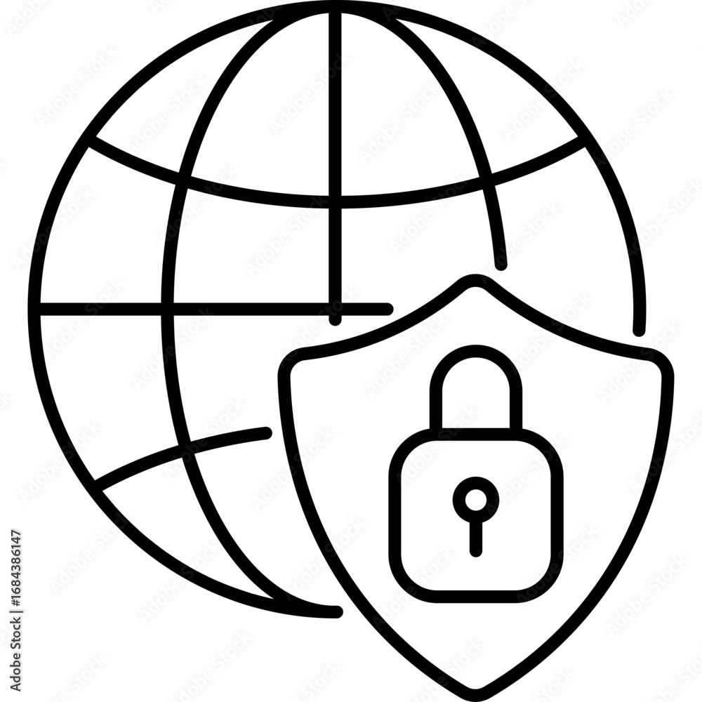 Naklejka premium Cyber Security Icon