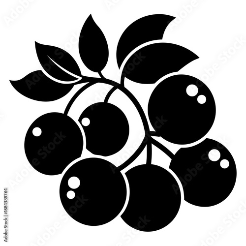 Minimal Berry Black Silhouette Illustration