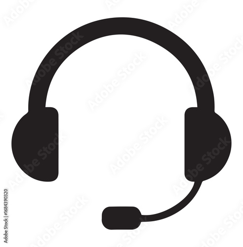 headphones vector art on white background