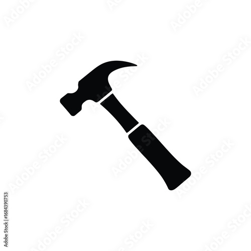 A black hammer with a handle