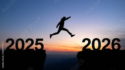 Leaping confidently into 2026 with ambition and optimism at sunset